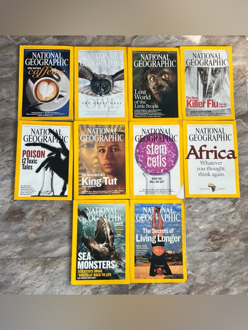 Lot of 10 2005 National Geographic Magazines Missing March and August